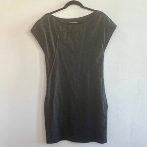 Vanessa Bruno Charcoal Stripe Cap Sleeve Mini Dress - Size 36